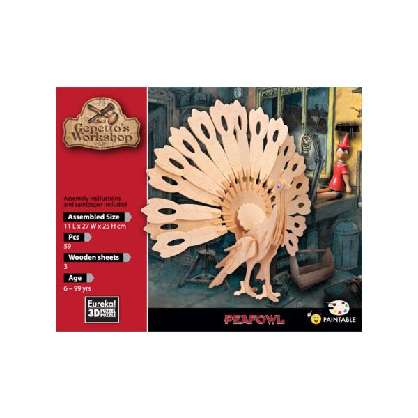 Gepetto's Peafowl - pauw - 3d puzzels