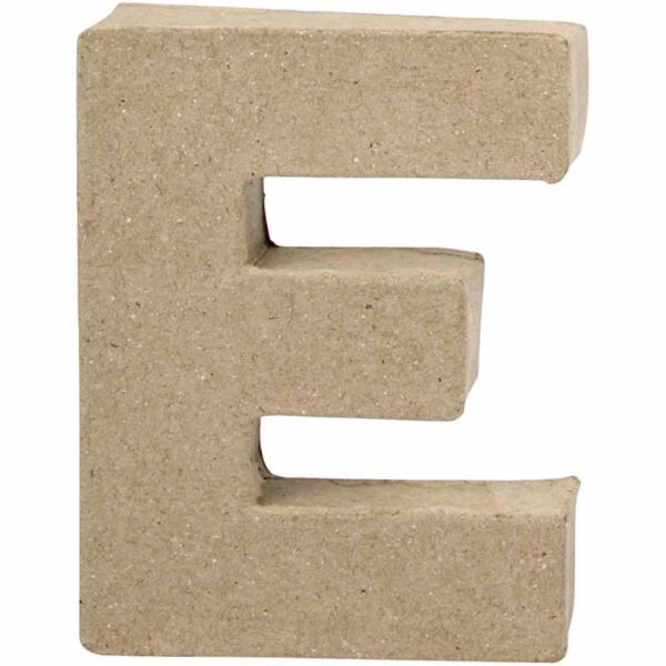 Letter E in papier-mâché