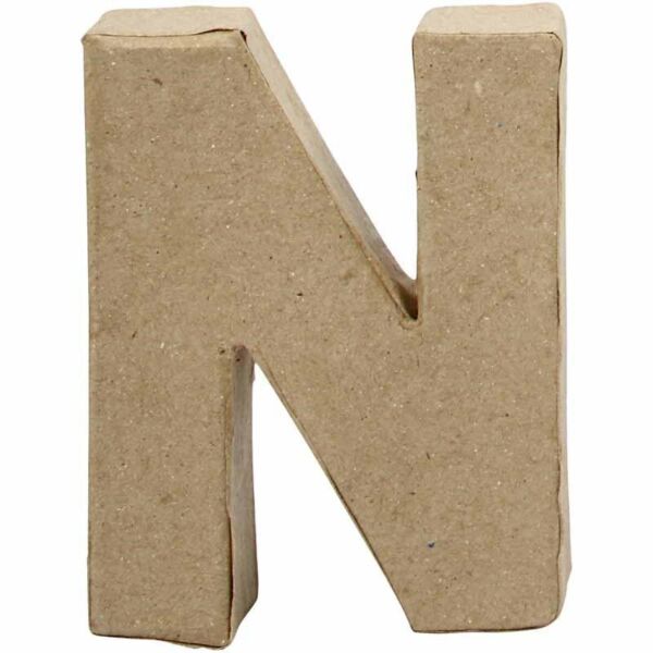 Letter N in papier-mâché