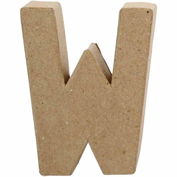 Letter W in papier-mâché