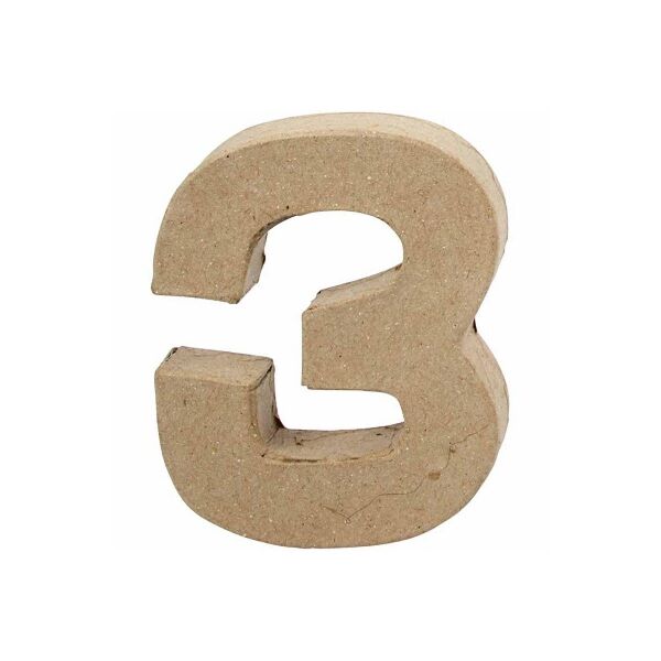 Cijfer 3 in papier-mâché