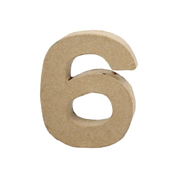 Cijfer 6 in papier-mâché