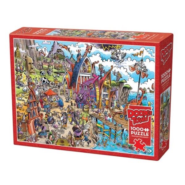 Doodle Town puzzle 1000 Viking Village