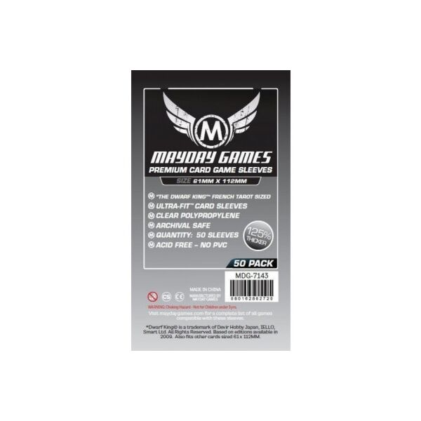 Premium Platenium Dwarf King Card Sleeves (Mayday games)