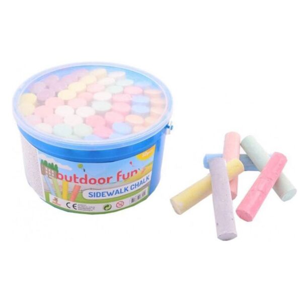 Stoepkrijtemmer met 50 krijtjes (Johntoy)