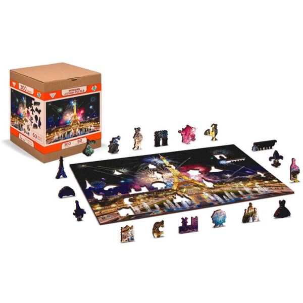 Wooden jigsaw puzzle Paris by night