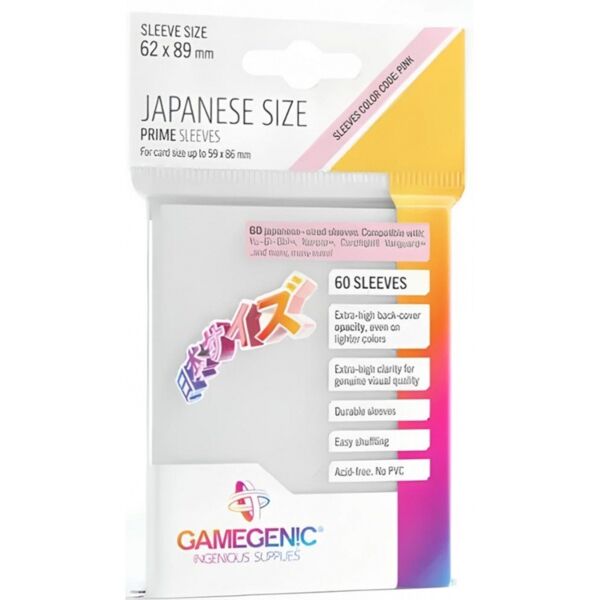 Japanese Sized Sleeves White (60) Gamegenic