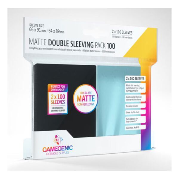 Gamegenic Sleeves Matte Double Sleeving Pack 100 66x91mm