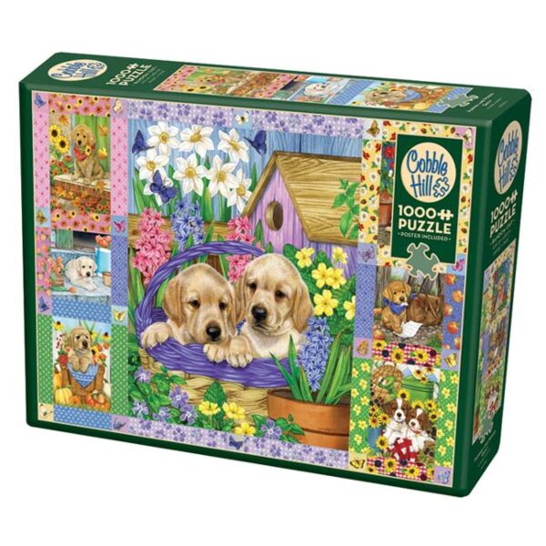Puzzle Puppies and Posies Quilt 1000