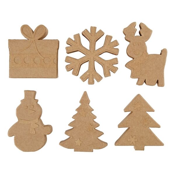 Wintervormen in papier-mâché (assortiment van 6)