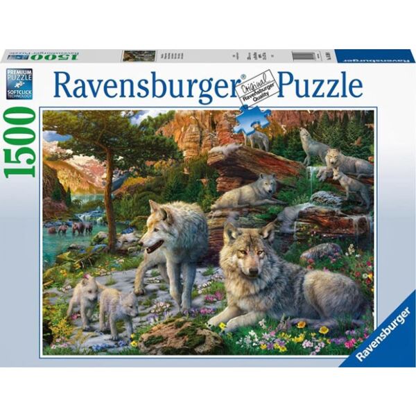 Jigsaw puzzle Wolves in Spring (Ravensburger 1500)