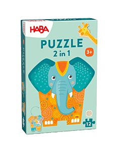 2-in-1 puzzel olifant HABA