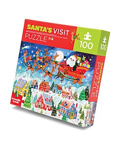 Bezoek van de Kerstman puzzel 100