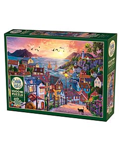 Coastal Town at Sunset 1000 pieces