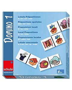 Domino spel om voorzetsels te oefenen