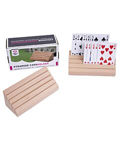 Houten kaarthouders piramide