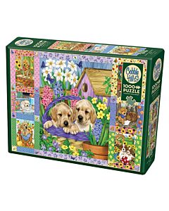 Puzzle Puppies and Posies Quilt 1000