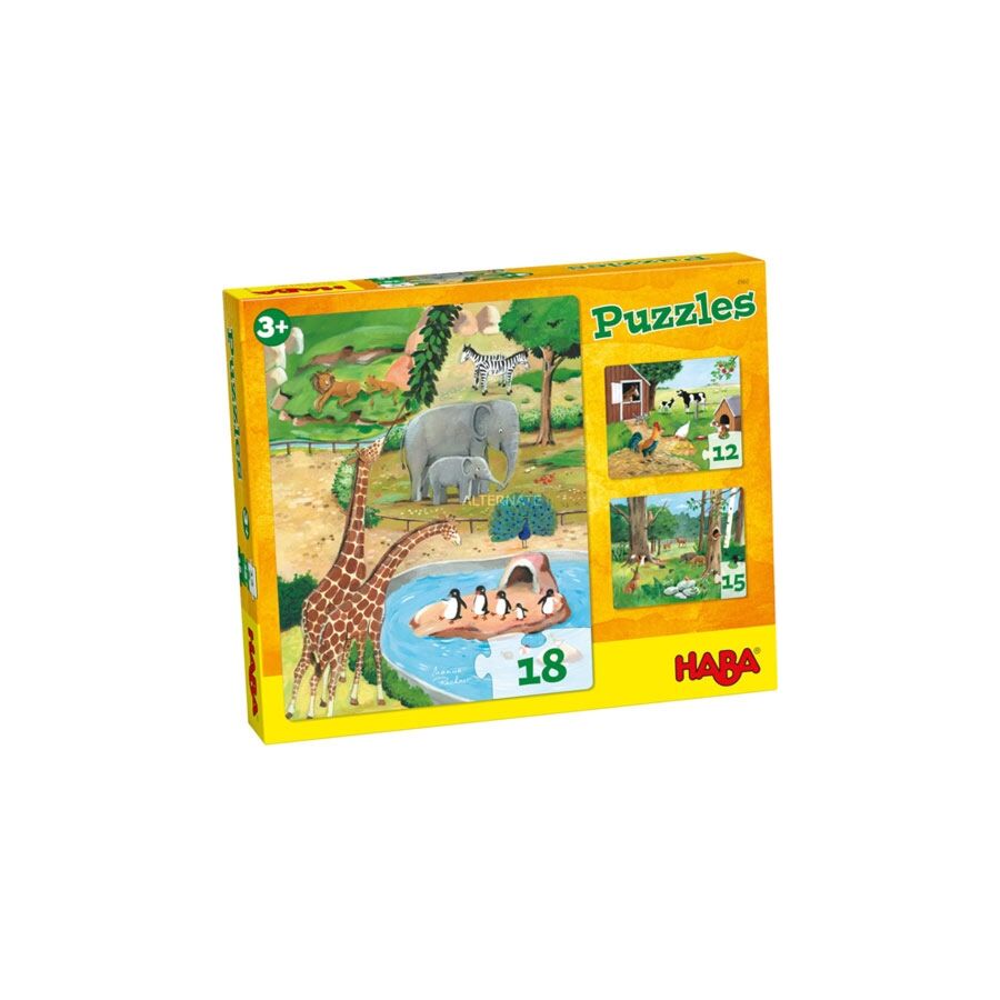 Dieren Puzzels HABA (12-15-18 puzzelstukken)