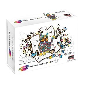Rainbow wooden puzzle Cat