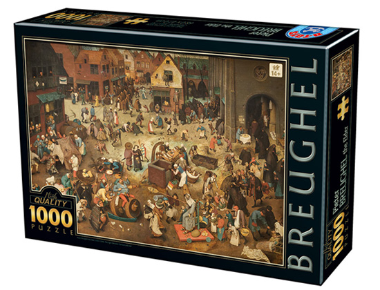 Pieter Brueghel - The Fight Between Carnival and Lent (1000) - Dtoys  Legpuzzel afbeelding