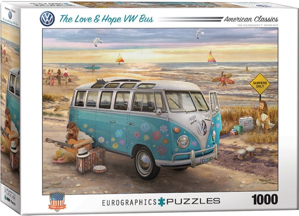 The Love & Hope VW Bus (1000) - Eurographics  Legpuzzel afbeelding