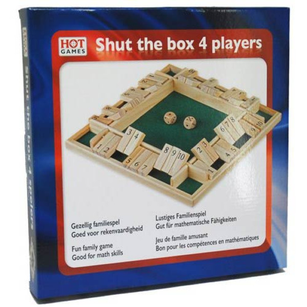 Shut the Box Houten Dobbelspel, 4 spelers - Speelgoed de Betuwe