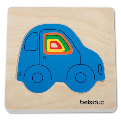 houten lagenpuzzel auto