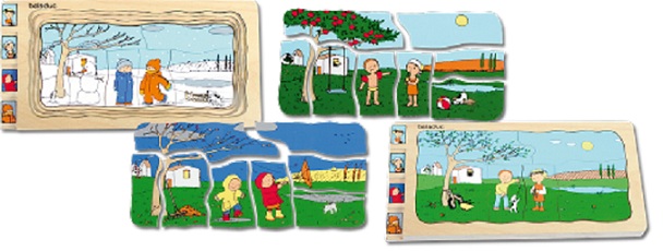 houten puzzel de seizoenen